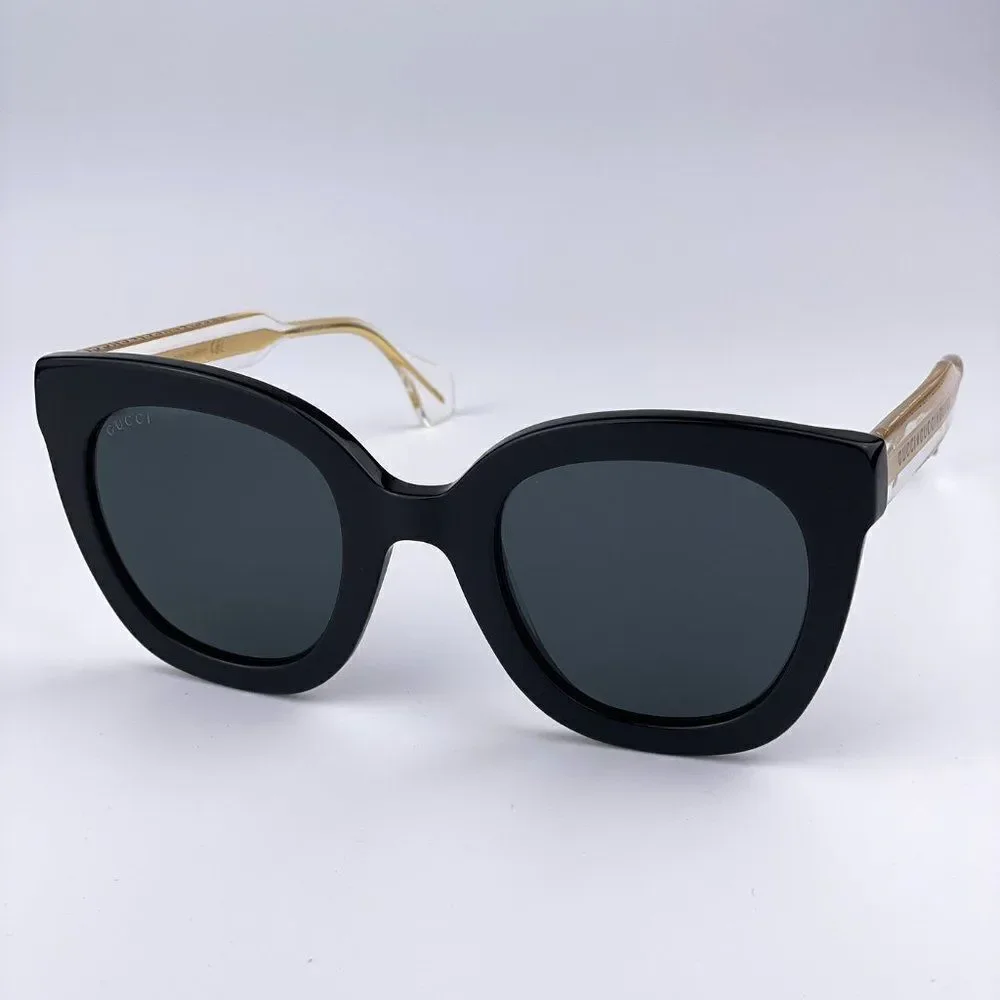 NEW Gucci Sunglasses GG0564SN 001 Cat Eye Crystal Gold Black Grey